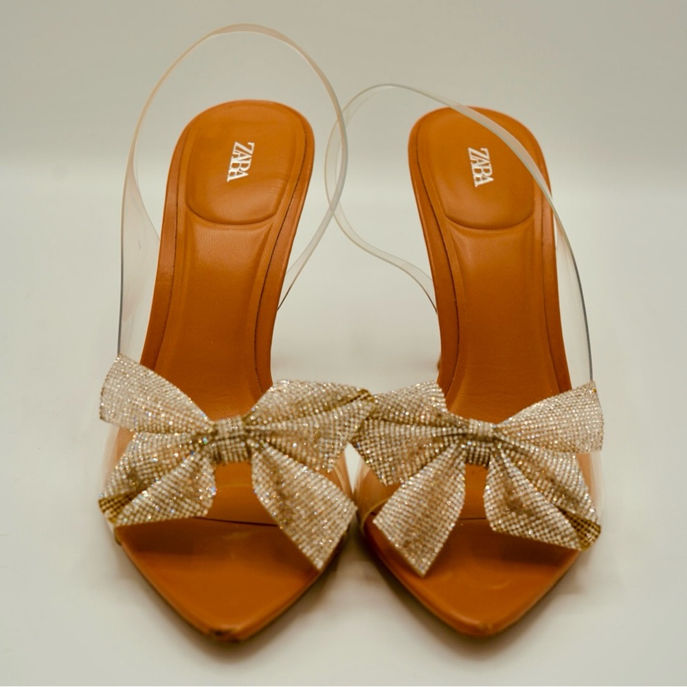 Zara Tan Bow Heels
